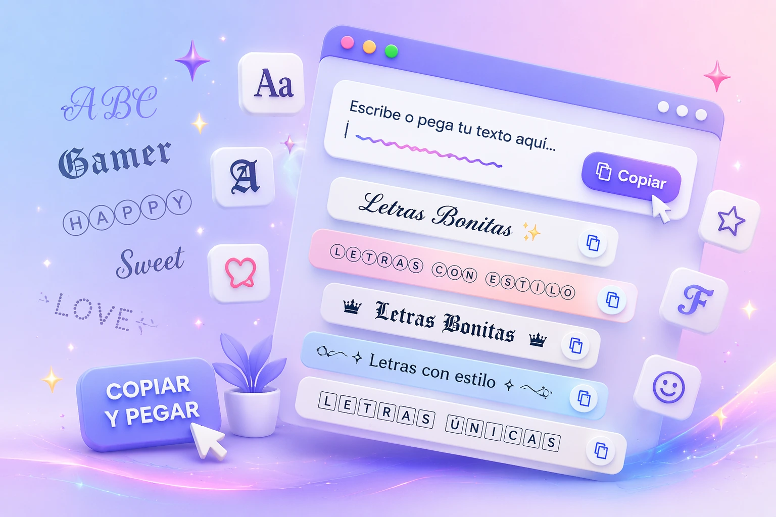 Letras bonitas copiar y pegar generador con estilos unicode